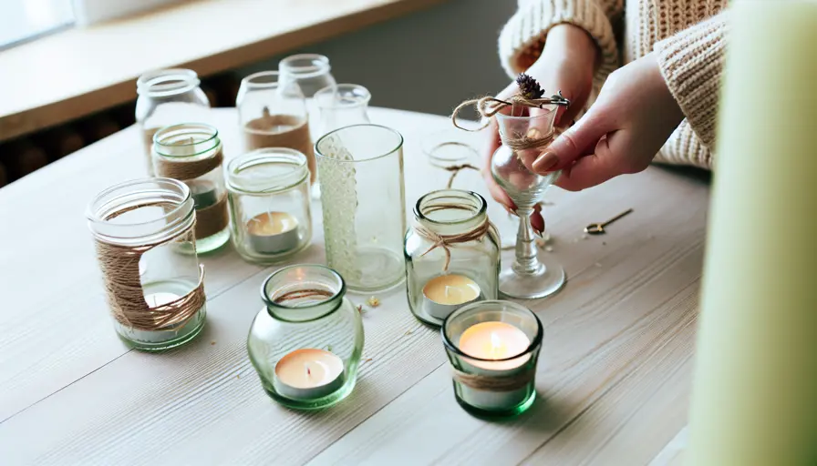 Genbrug glas og beholdere til smukke hjemmelavede duftlys