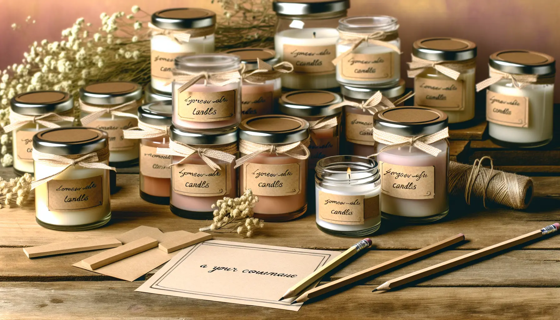 Skabelon til smukke etiketter på hjemmelavede lys