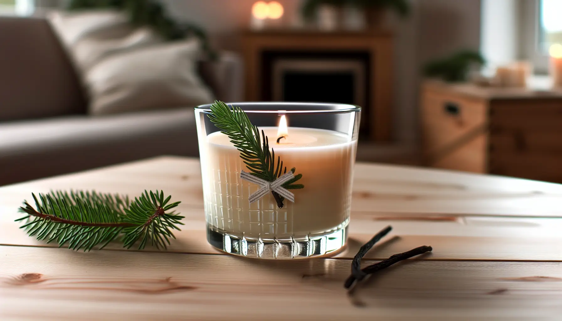 Aftenhygge duftlys med vanilje og fyrrekvist