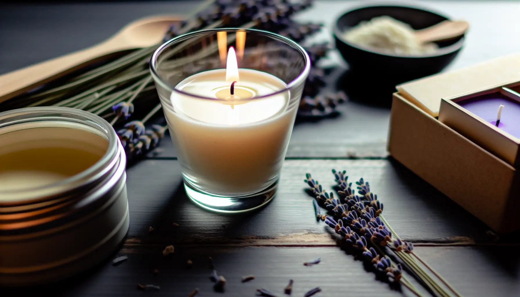 Aftenro duftlys med vetiver og lavendel