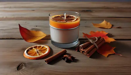 Efterårsduftlys med kanel og appelsin