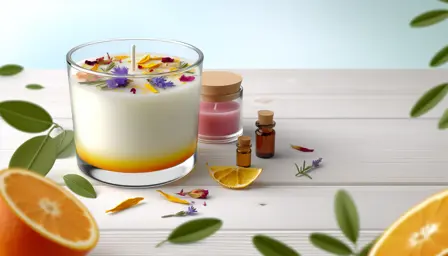 Forårsenglys med tørrede blomster og citrus