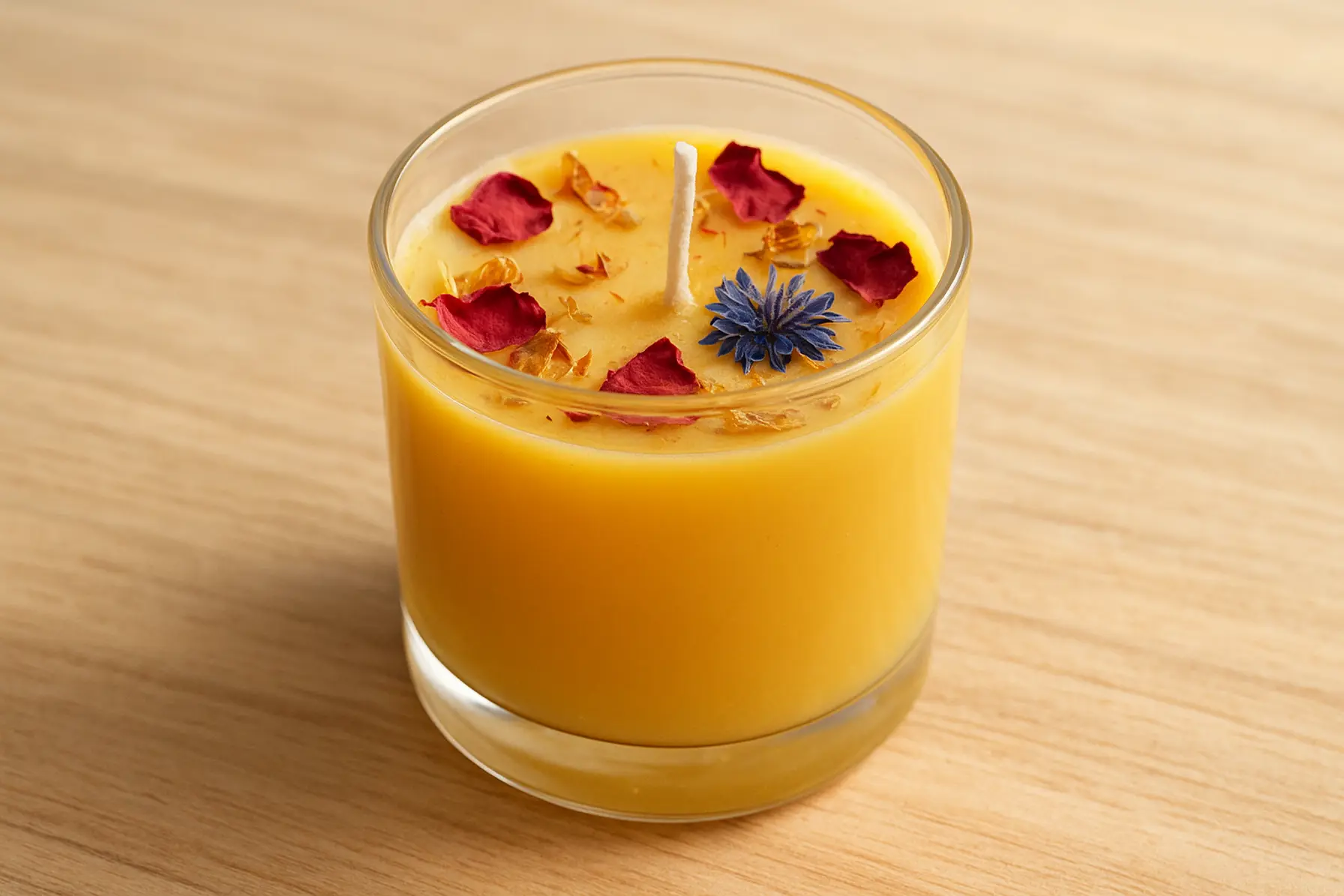 Honninglys med tørrede blomster