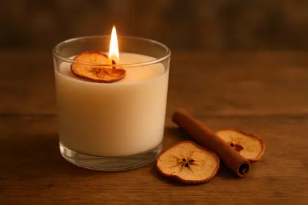 Krydret æblekompot duftlys i glas