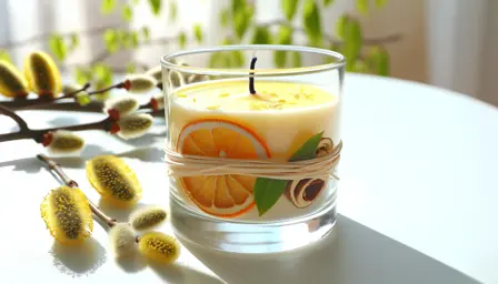 Påskesol lys med citrus og tørrede gæslinger