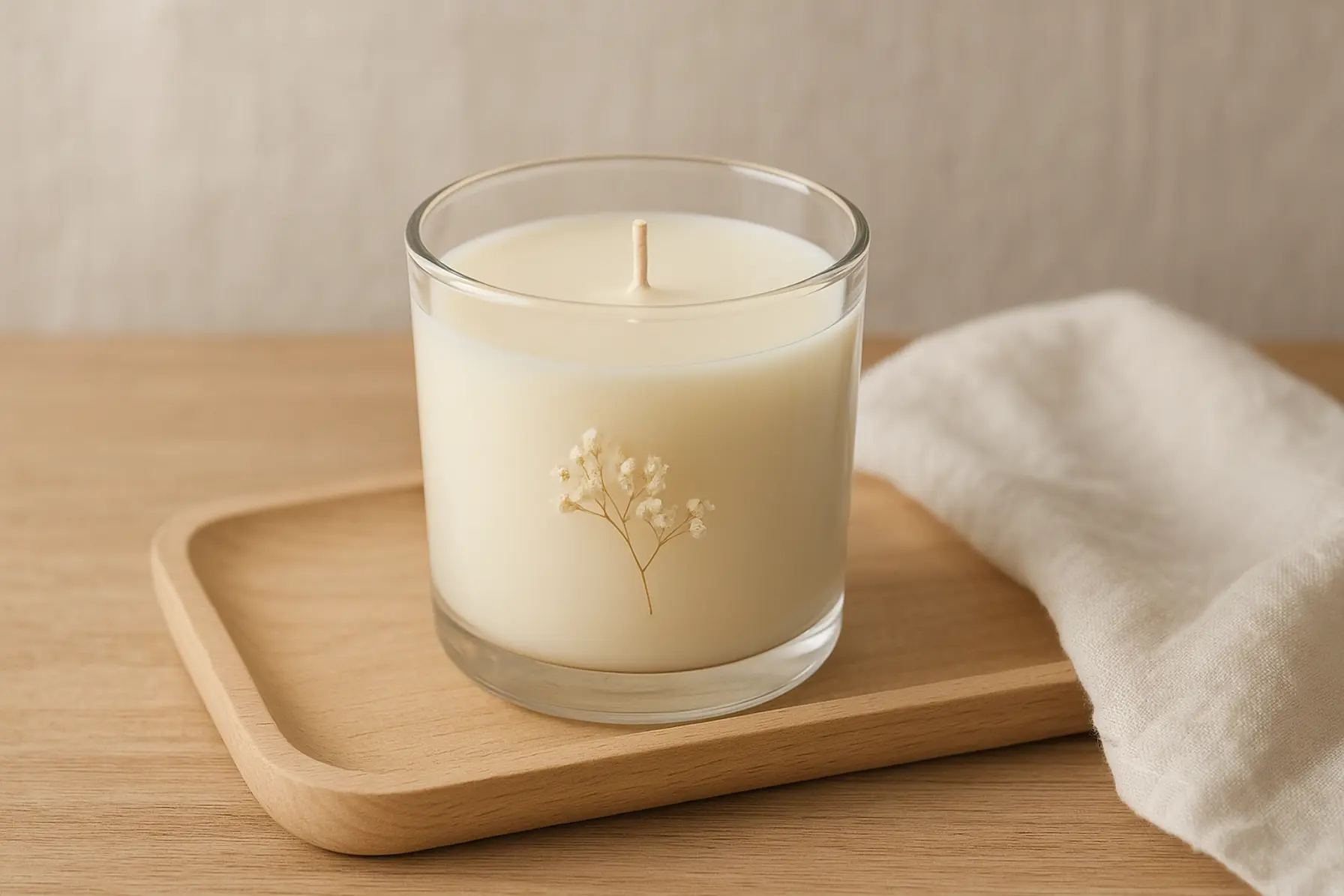 Ren linneduft: Duftlys i glas