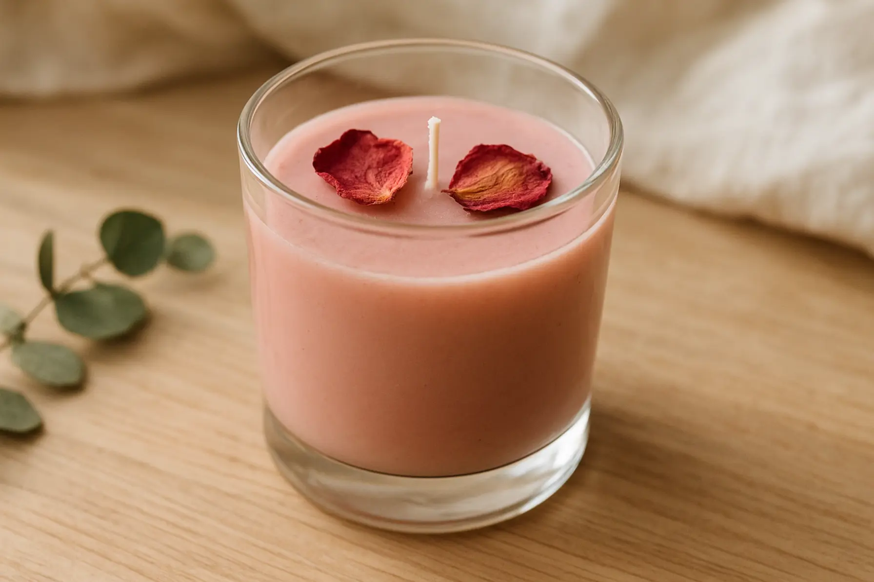 Rosenmorgen duftlys i glas