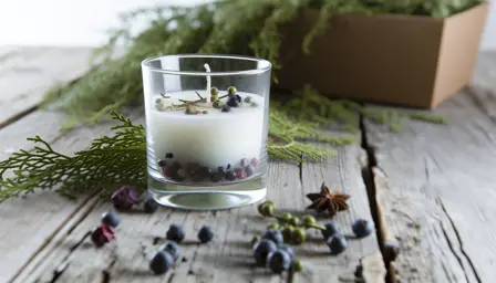 Skovbærlys med enebærduft i glas