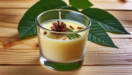 Skovduft med fyrrekogle i glas