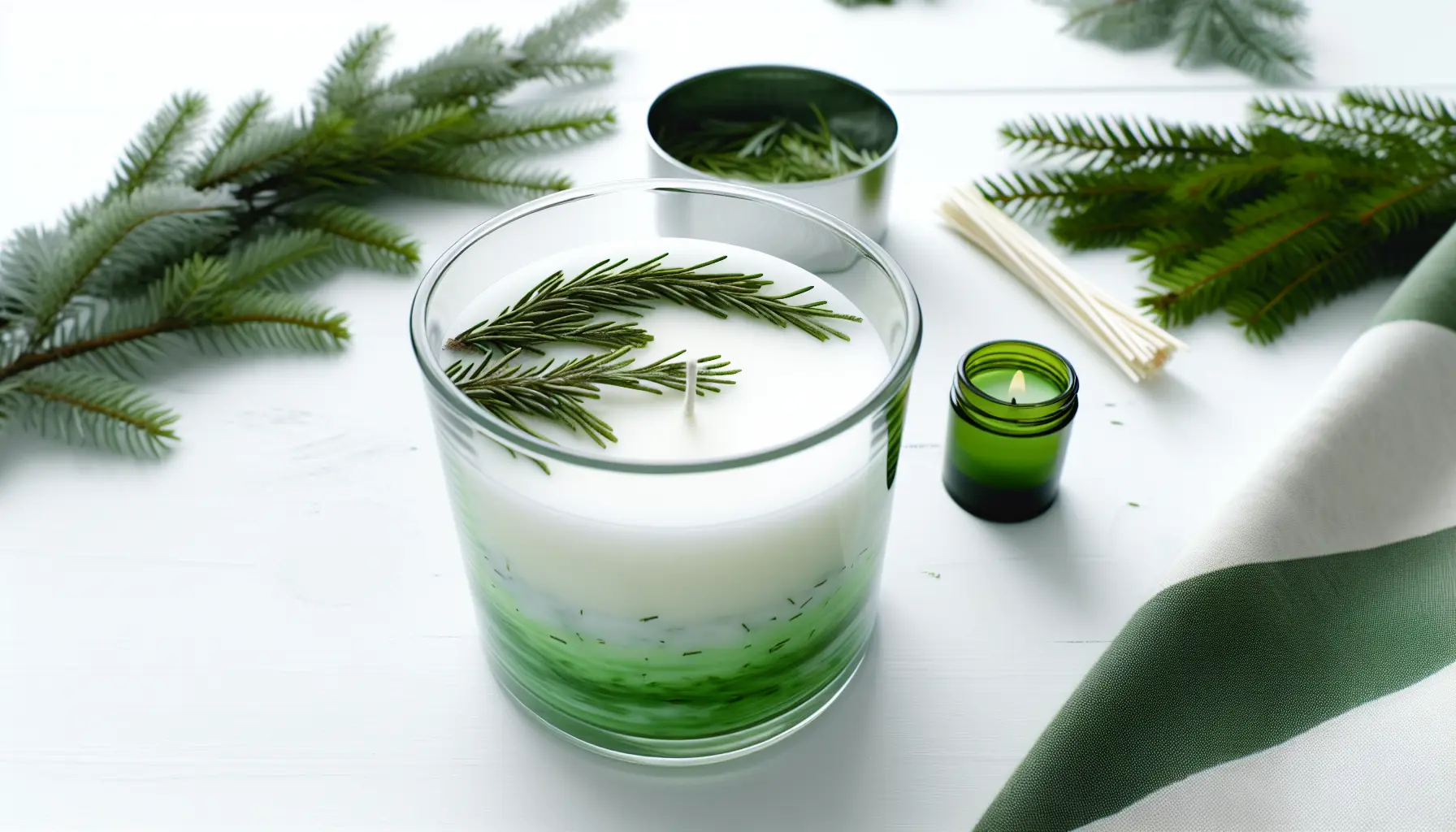 Skovduftlys med fyr og cypres i glas