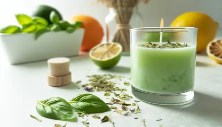 Sommeraften lys med basilikum og citrus