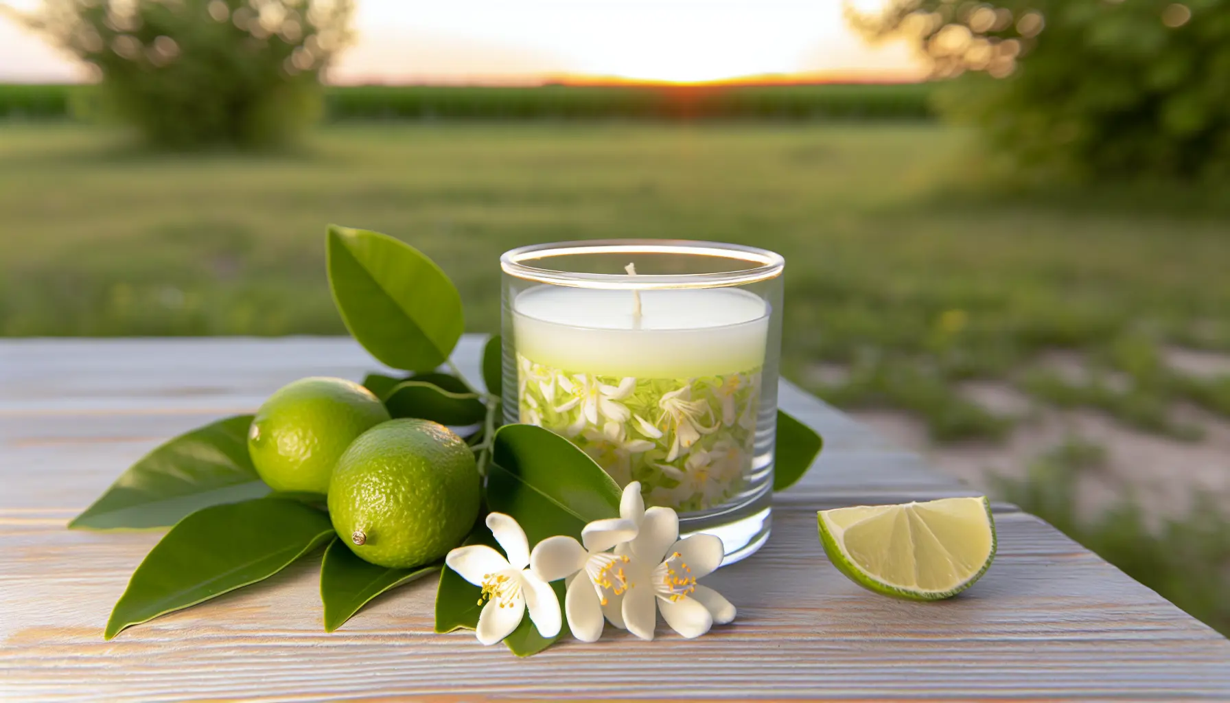 Sommeraften med jasmin og lime i bivoks