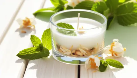 Sommeraften med jasmin og mynte i glas