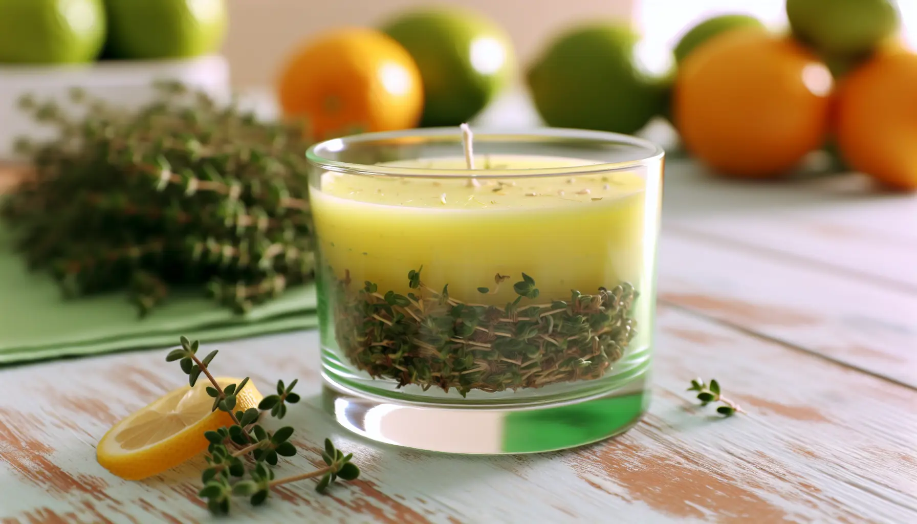 Sommerbris bivokslys med citrus og timian