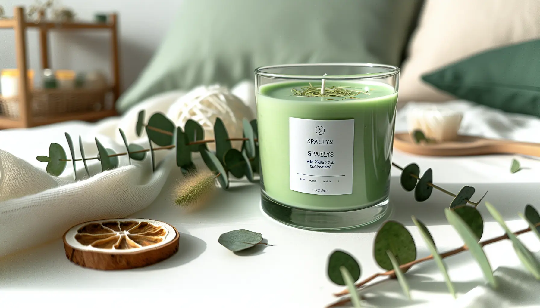 Spaelys med eucalyptus og cedertræ
