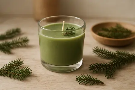 Stille gran duftlys i glas