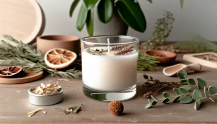 Tørret lyng og cedertræ duftlys i glas
