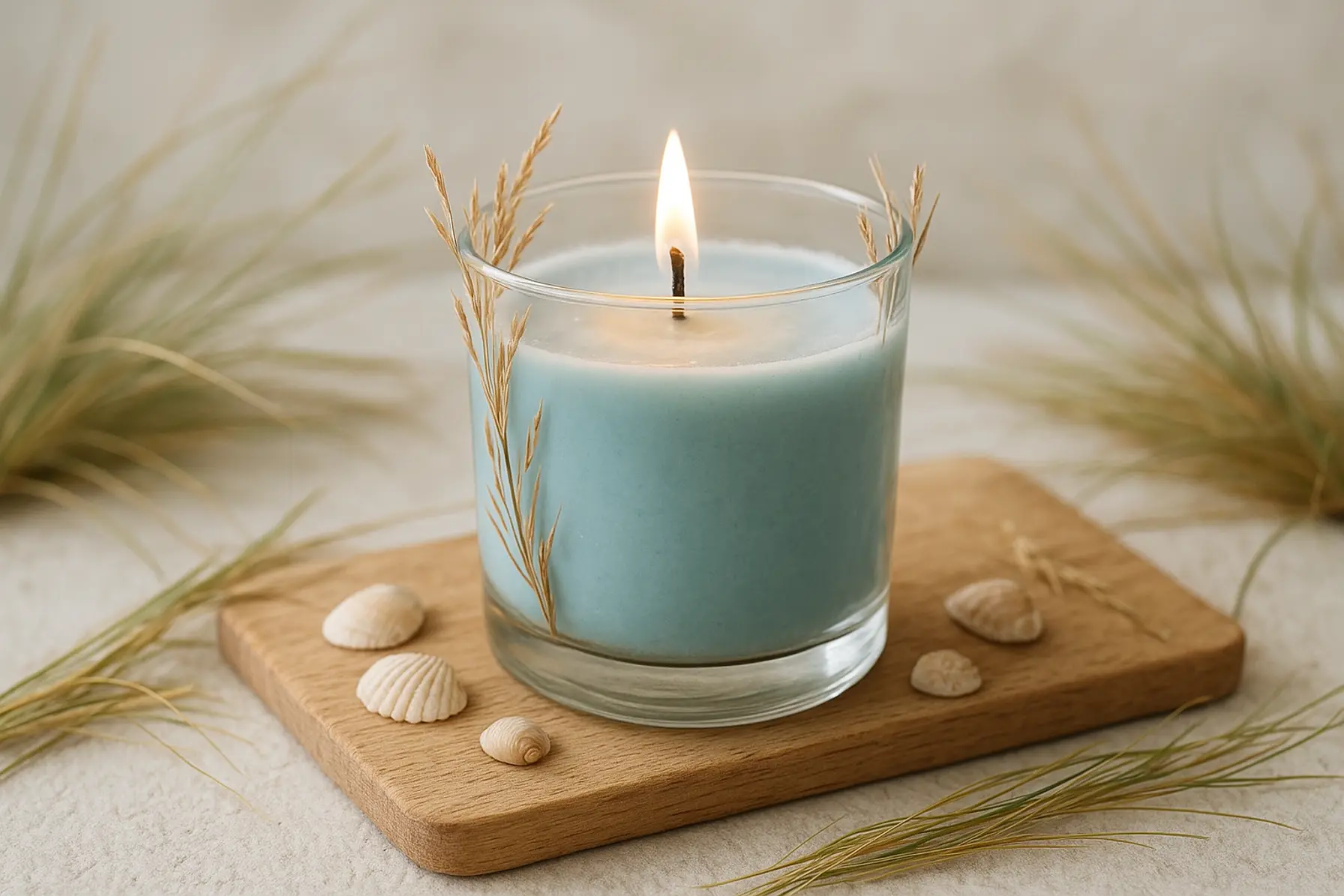 Vandkant-lys i glas med sojavoks