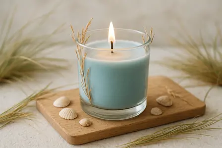 Vandkant-lys i glas med sojavoks